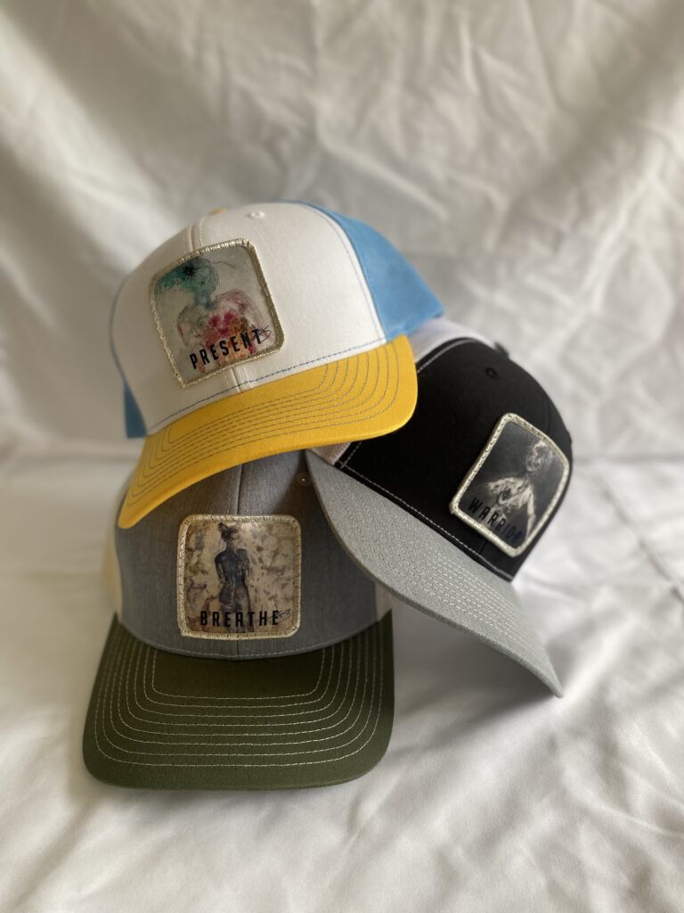 3 LizzieLu hats featuring Amy Gordon art
